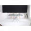 Table de salle à manger rectangulaire moderne en verre trempé avec cadre argenté (59,06 po)-827805152-827805153