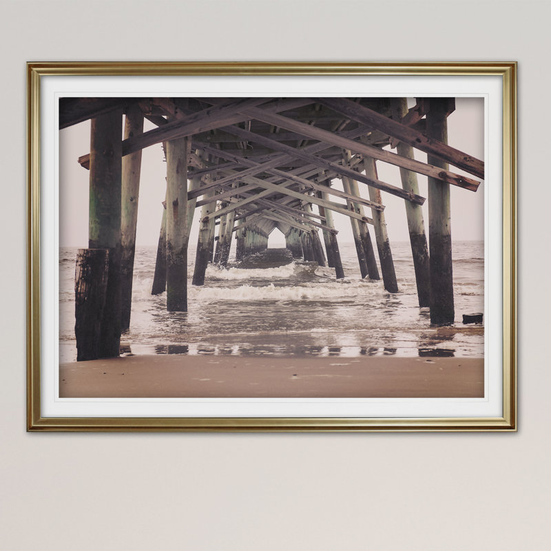 " Under The Boardwalk ", Gold, 24" H x 32" W x 1.5" D