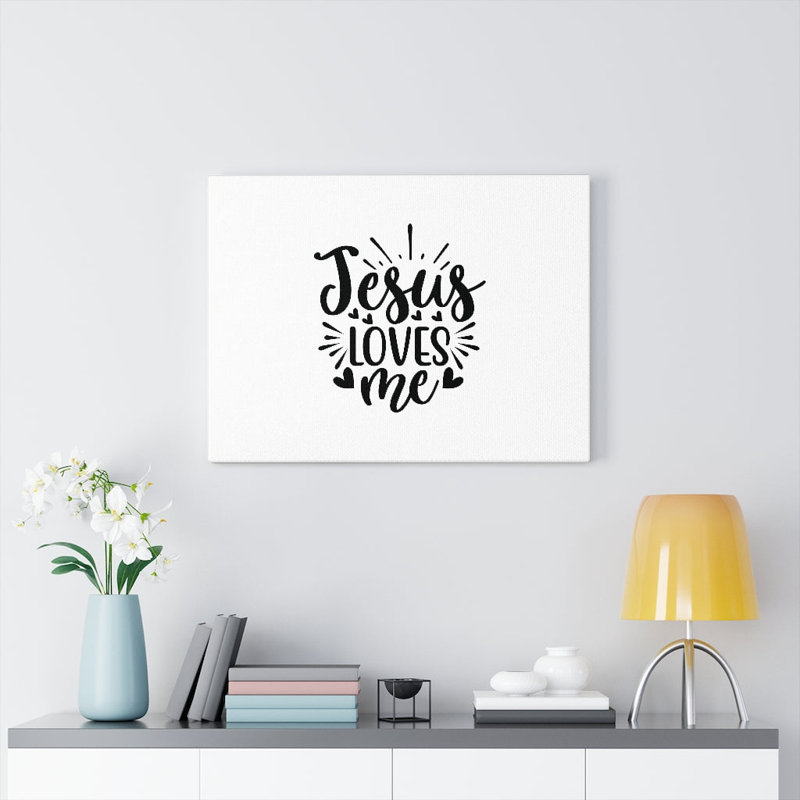 «Jesus Loves Me Christian», impression murale verset de la Bible prêt à être accroché, H 24 po x l 30 po x P 1,25 po