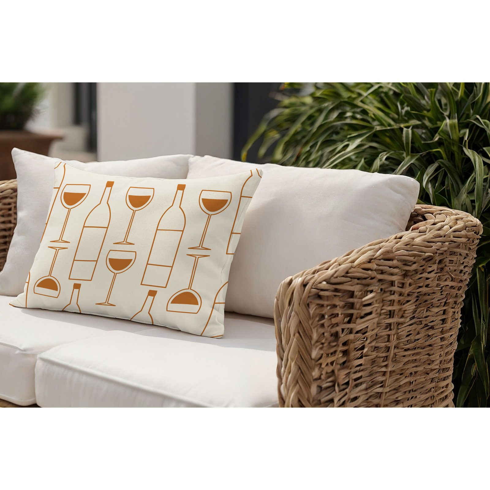 Hyatt Indoor/Outdoor Throw Pillow, 18"H x 25"W, Orange