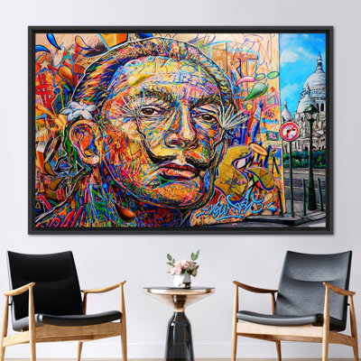 Graffiti Poster, Salvador Dali Graffiti Canvas, Colorful Canvas, Famous Canvas, Salvador Dali Printed, Abstract Canvas, Dali Canvas,