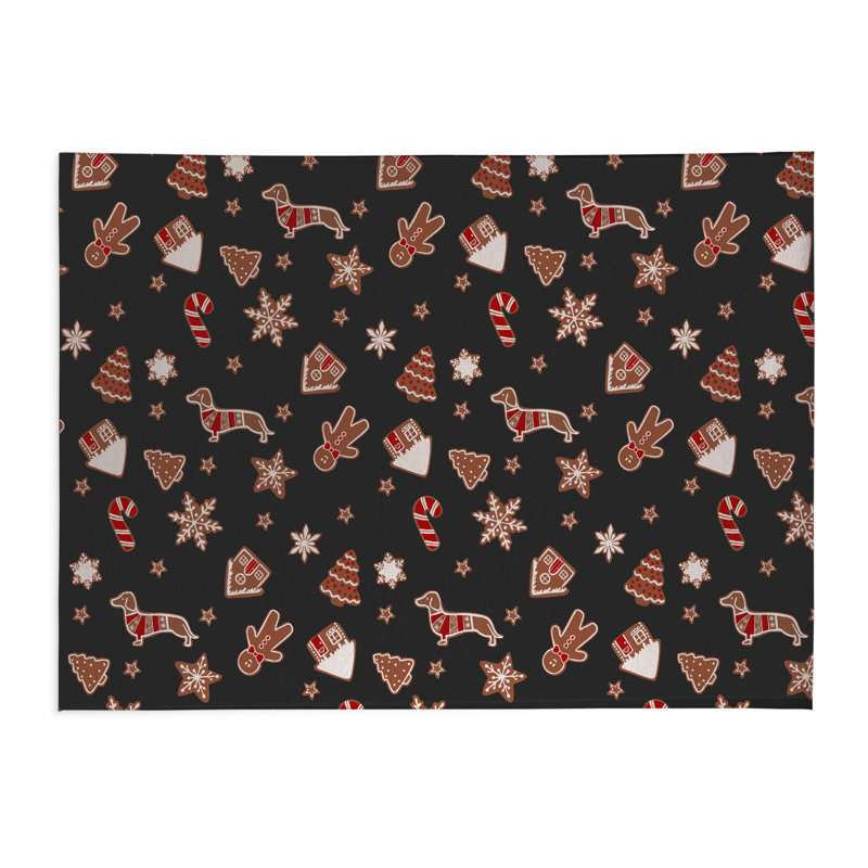Tapis de cuisine à profil bas Ginger All The Way, Gris anthracite, Rectangulaire 3 pi x 5 pi