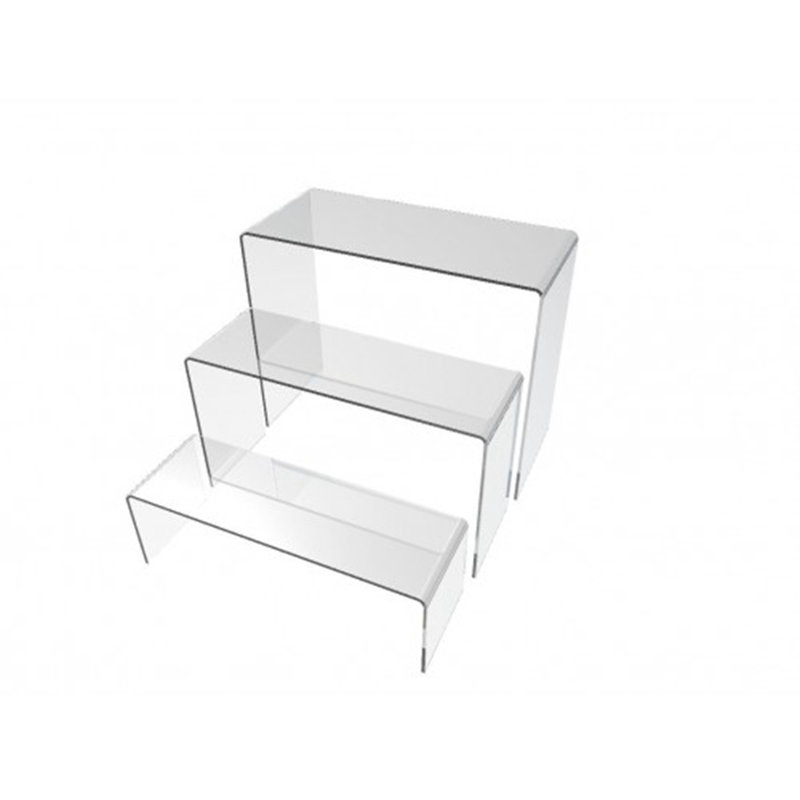 Ensemble de 3 colonnes transparentes en plexiglas transparent
