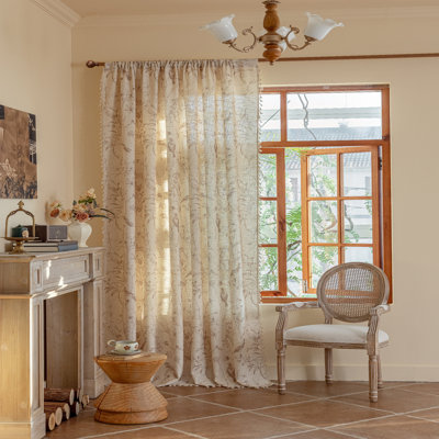 Polyester Exquiste Pattern Print Curtains 2 Panel