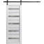 Porte de grange robuste en verre dépoli Quadro 4445 Blanc nordique, rail de 2 m (6,6 pi), quincaillerie lourde, portes intérieures à panneaux pleins - 91,4 cm x 213,4 cm (36 po x 84 po) - Rail noir-87388805-87388811