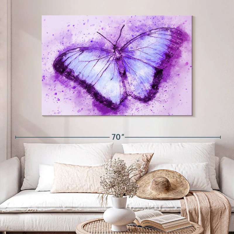 Brampt Purple On Purple Butterfly, 34" H x 51" W