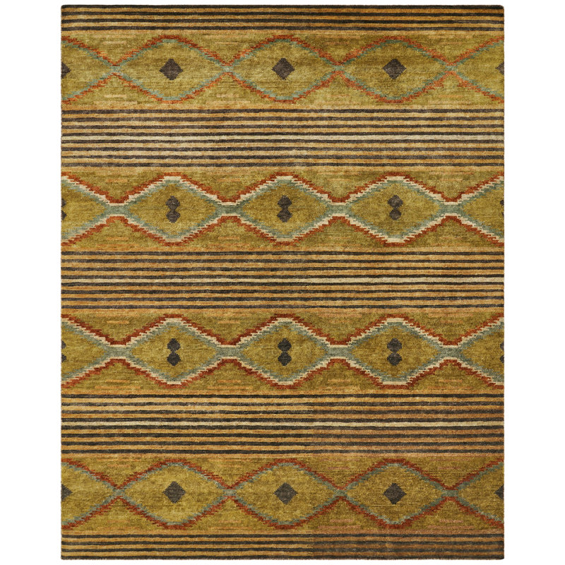 Graviett Wool Southwestern Area Rug in Beige, Rectangle 2' x 3'