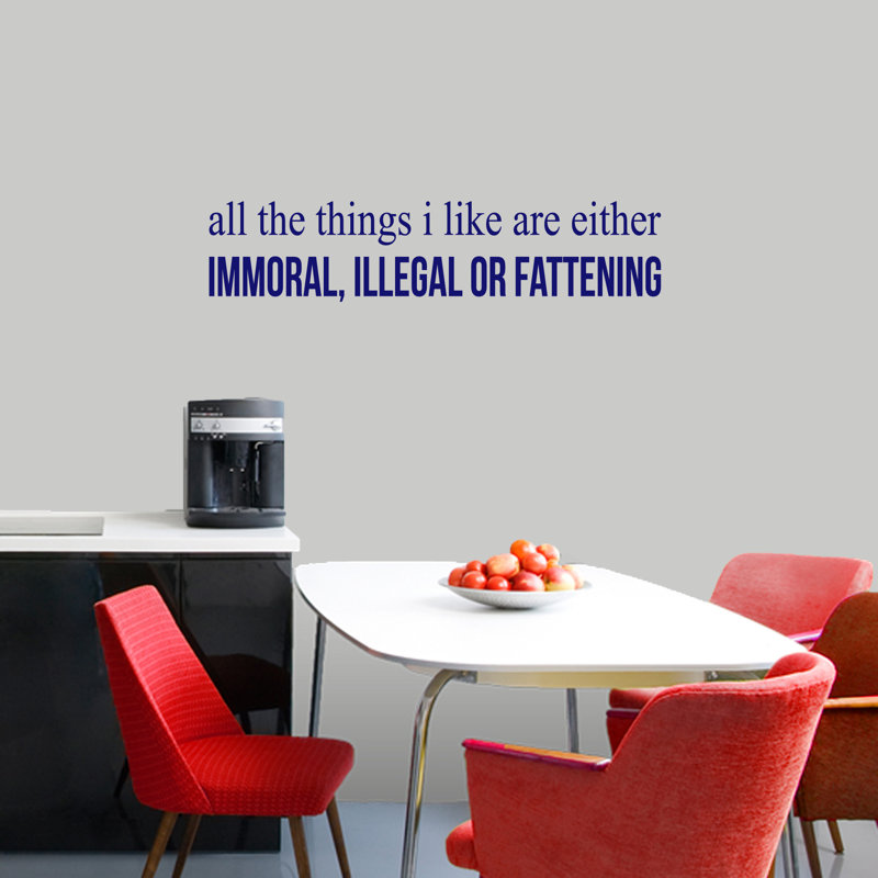 Text & Numbers Non-Wall Damaging Wall Decal, Navy Blue