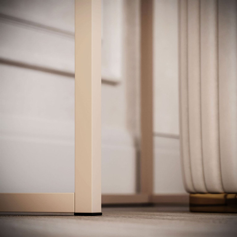 Dressing Table with Mirror, Beige