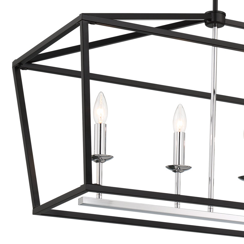 Abrianna 6 - Light Kitchen Island Pendant, Black/Chrome