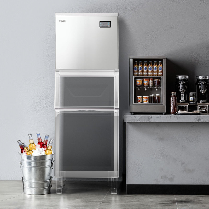 Commercial Ice Maker Machine - Head, 450 Lbs/Day Stainless Steel Ice Machine with Scheduled Ice-Making, Self-Cleaning, Adjustable Thickness, Ideal for Restaurant Bar Cafe Hotel - Head Only