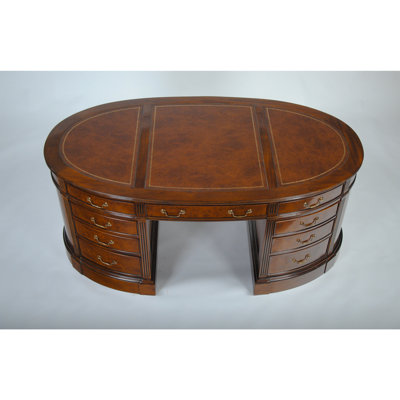 Oval Solid Wood Writing Desk