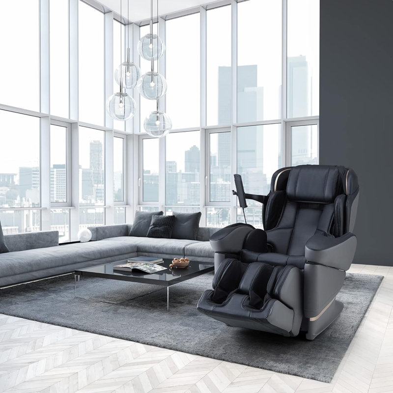 Fauteuil de massage sans gravité de luxe Syni JP3000-5D de Synca | Ai Body Scan | Étirement complet du corps | Thérapie à double chaleur | 98 techniques de massage et 38 parcours automatiques (noir)