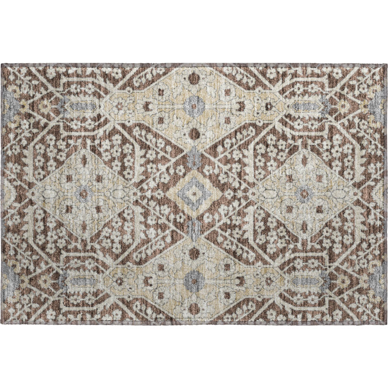 Premium Machine Washable Prisco Chocolate Rug