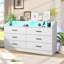 Commode 6 tiroirs avec prise de courant Vikky, commode avec éclairage DEL, organisateur de commode moderne-1100989755