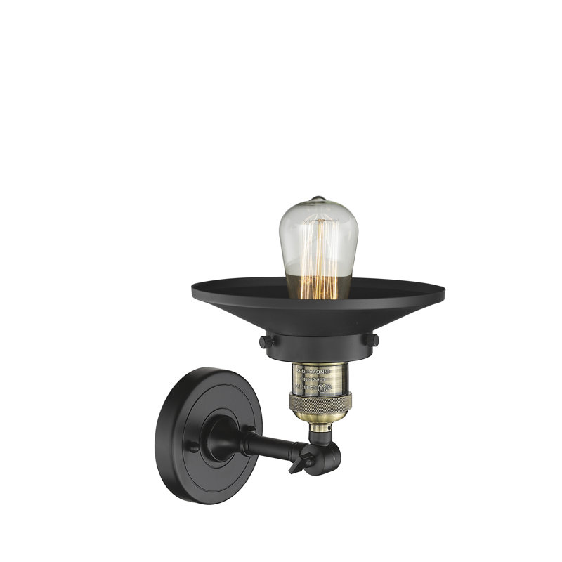 Plafonnier semi-encastré simple à 1 lumière de 8 po Gault, Laiton antique noir, Ampoule DEL 6 watts Vinage