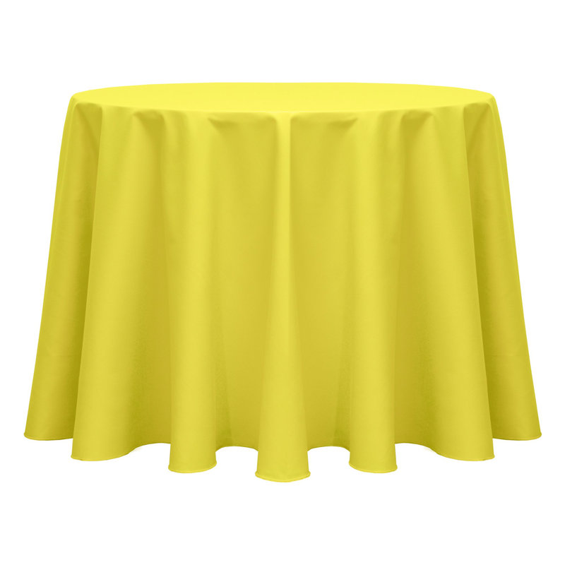 Solid Color Round Tablecloth, 84" x 84", Lemon