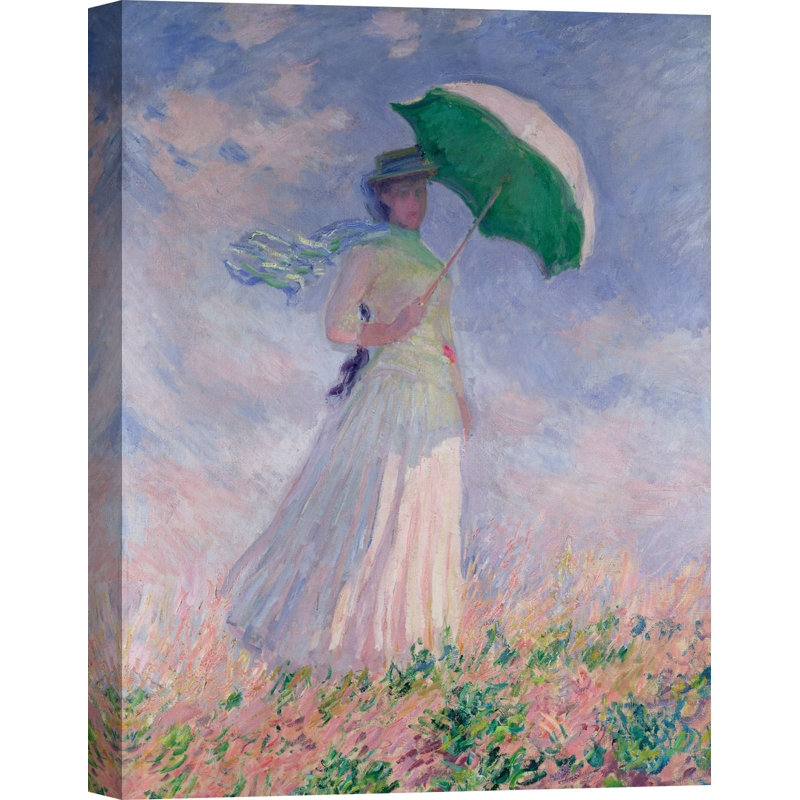 Woman With A Parasol (Right) by Claude Monet - Wrapped Canvas Painting, 100cm H x 70cm W x 4cm D