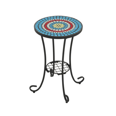 Patio Side Table with Shelf