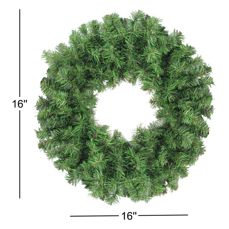 Green Two-Tone Artificial Christmas Wreath with Metal Frame