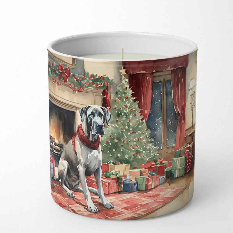 Bougie de Noël parfumée avec support en céramique