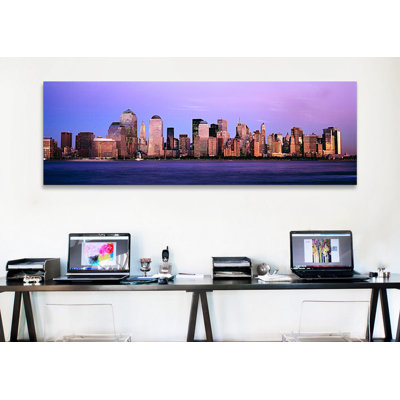 Immeubles chez the waterfront, manhattan, new york city, new york, reproduction de photo sur toile tendue