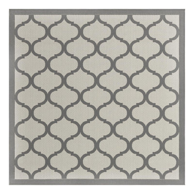 Tapis d'intérieur / extérieur géométrique gris Unionville