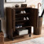 Armoire de rangement pour chaussures 8 paires avec finition brune Marialy, H 32,1 po x l 23,6 po x P 11,8 po-1080589112