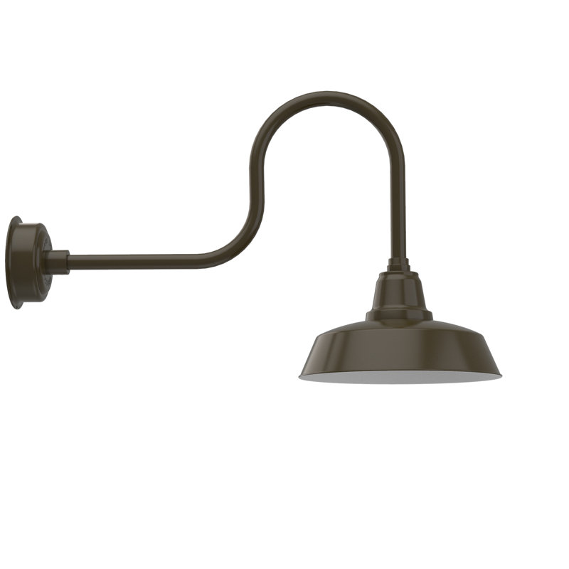 Luminaire de grange d’extérieur Vandervliet, H 22,87 po x l 14 po x P 38 po, Bronze acajou