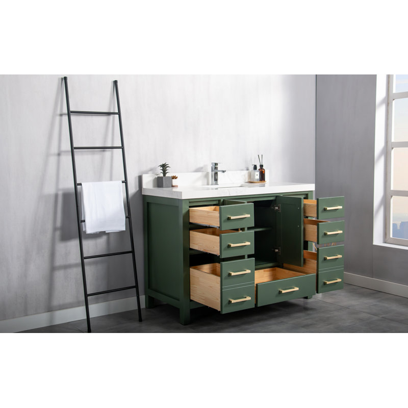 Ensemble de meuble-lavabo simple 42 po Uckfield, Blanc, Vert