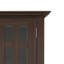 Armoire basse transitionnelle en bois massif l 32 "avec portes en verre et tablettes réglables Bedford-361804172