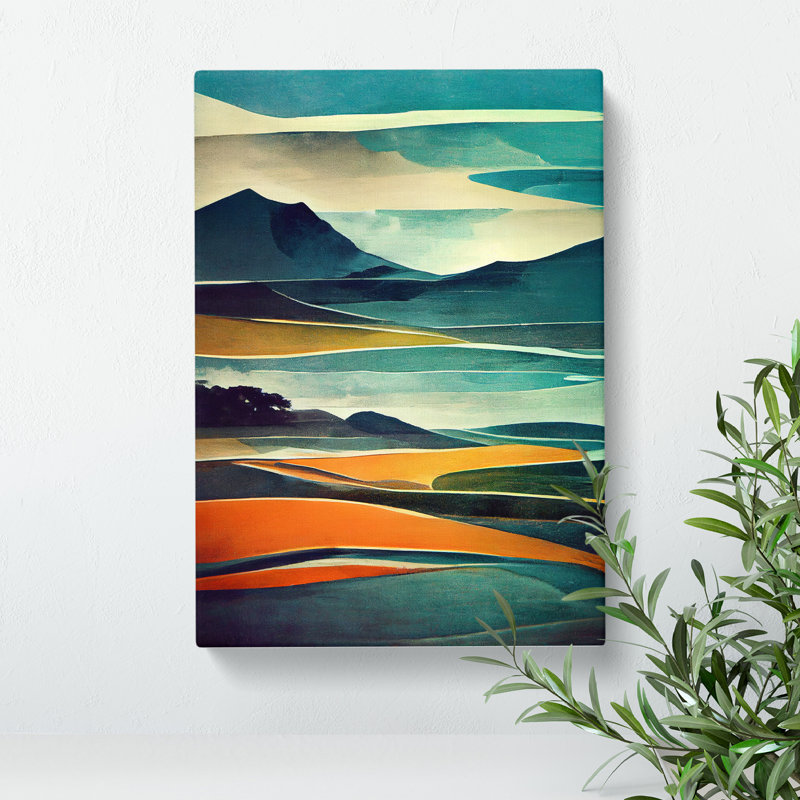 Mountain Landscape Abstract No.1 - Wrapped Canvas, 50cm H x 35cm W x 3cm D