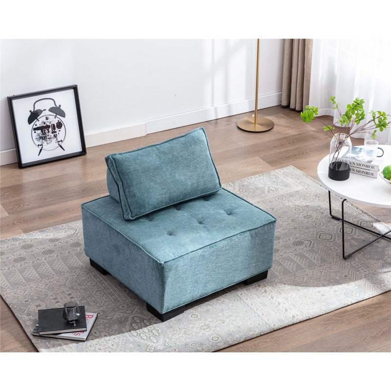 Repose-pieds de salon, Polyester sarcelle