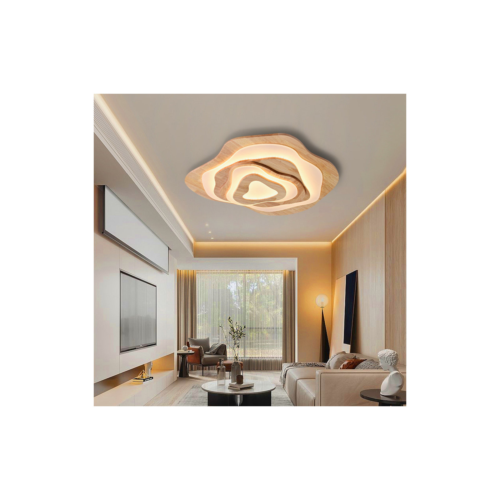 Single Light Acrylic LED Flush Mount, 3.54" H x 31.49" W x 31.49" D