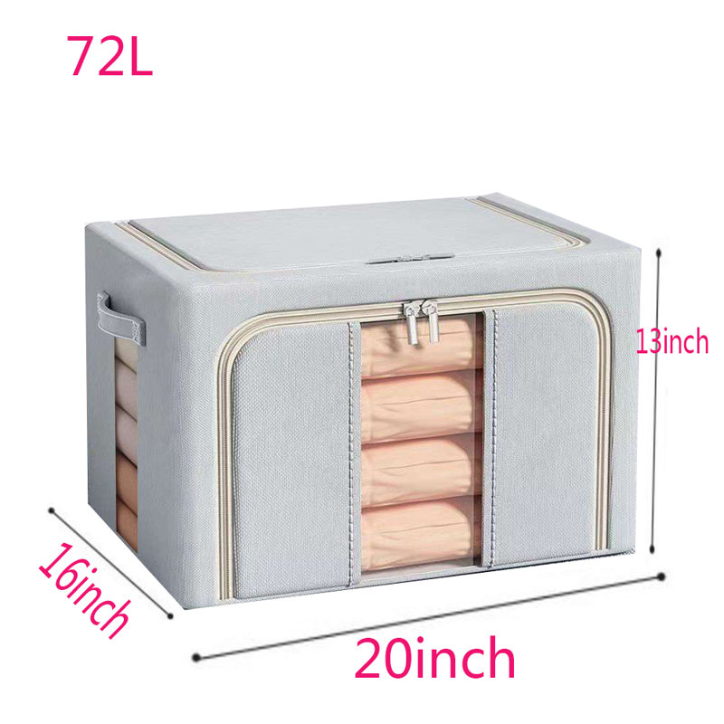 Oxford Fabric Storage Bin, Light Gray