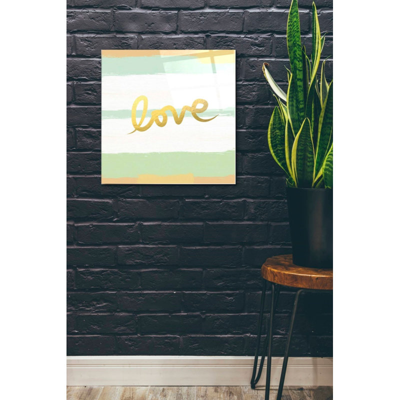 «Love Stripes» par Linda Woods, art mural en verre acrylique, H 24 po x l 24 po x P 0,12 po