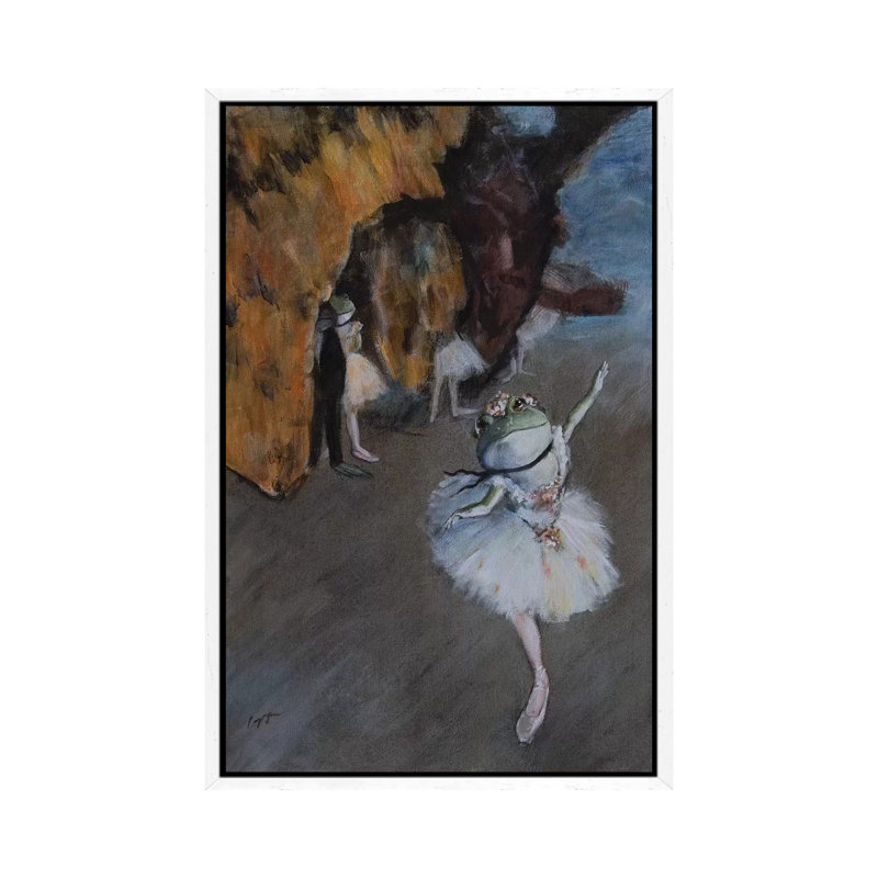 Frog Star by Melinda Copper - Painting on Canvas, White Framed, 66.04cm H x 45.72cm W x 3.81cm D