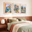 3 pièces d'art mural sur toile encadré, décor mural impressionniste méditerranéen, bord de mer
