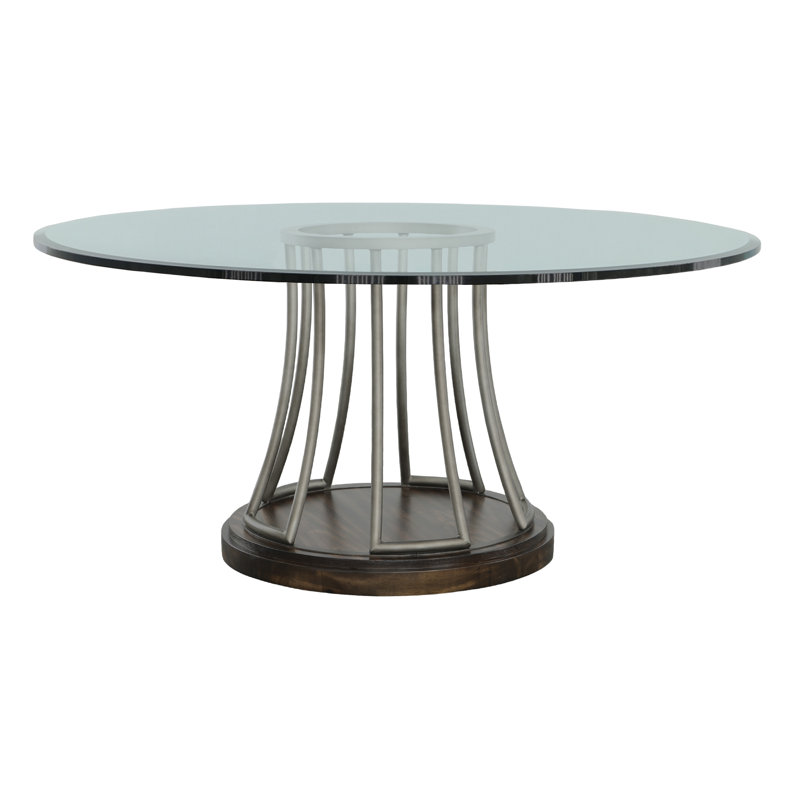 West Camden Round Glass Dining Table, 60" x 60"