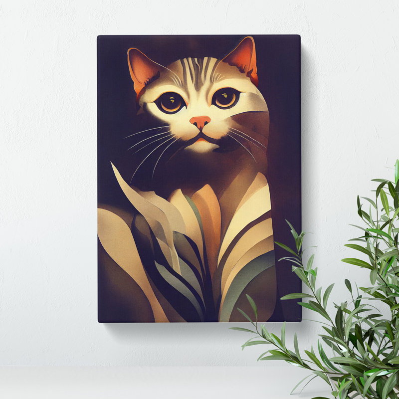 Fancy Cat - Wrapped Canvas, 50cm H x 35cm W