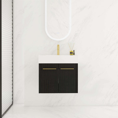 Ensemble de meuble-lavabo simple 23,60 po avec plateau en bois manufacturé Marielene