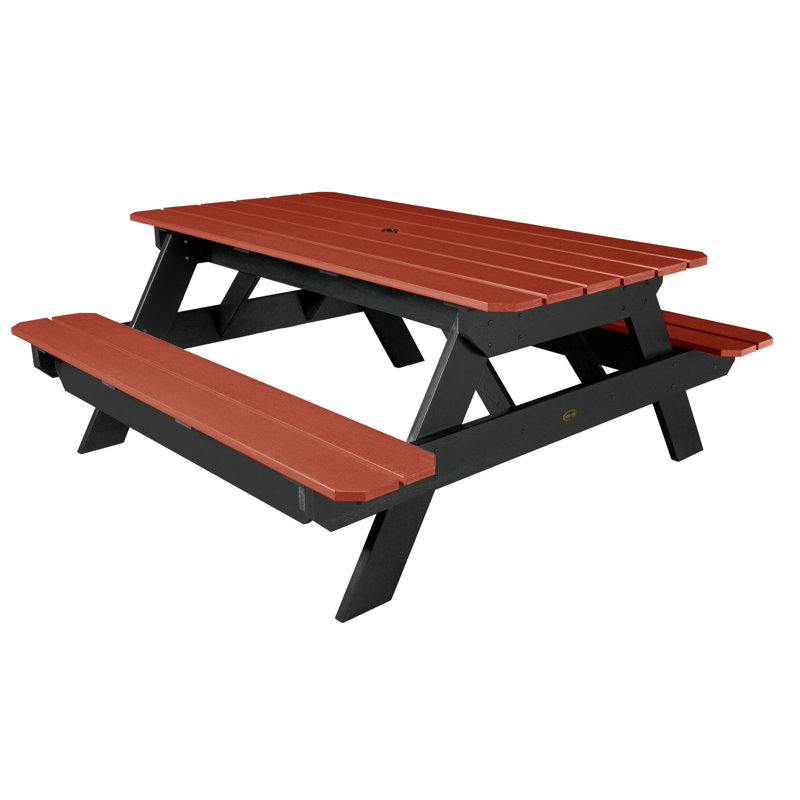Table de pique-nique rectangulaire 72 po Maura, Orange / Noir