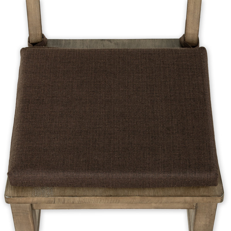 Birch Lane Turbo 2" Textured Solid Dining Chair Seat Pad with Ties - 14 Colors Available!, Dark Brown