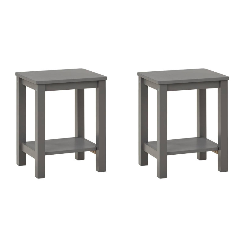 Garbrielle Solid Wood Accent Stool, Grey