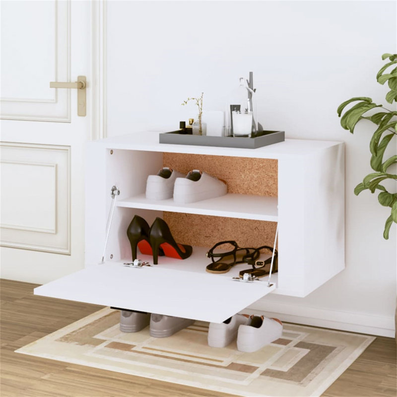 4 Pair Shoe Storage Cabinet, White
