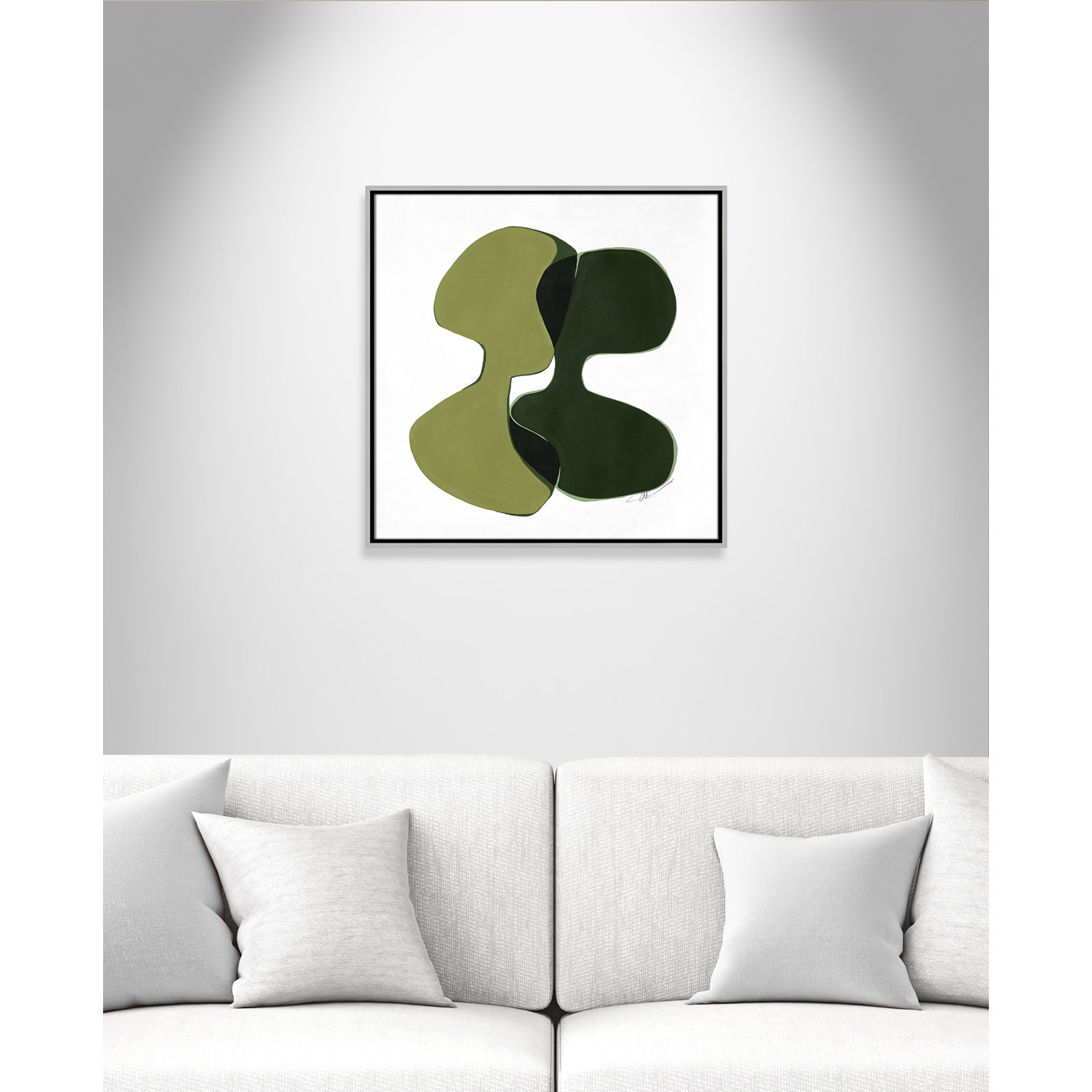 Coleman "Unity Green I" Print by Filippo Ioco, 25.5" H x 25.5" W, Silver