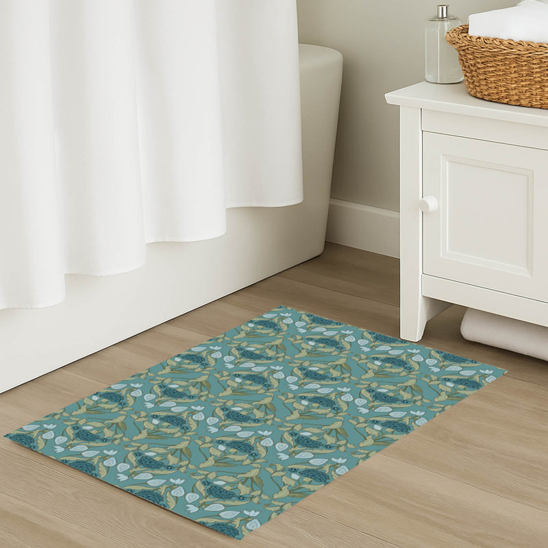 Tapis de bain Myah Piper, Blue, Rectangle - L 34 po x l 21 po