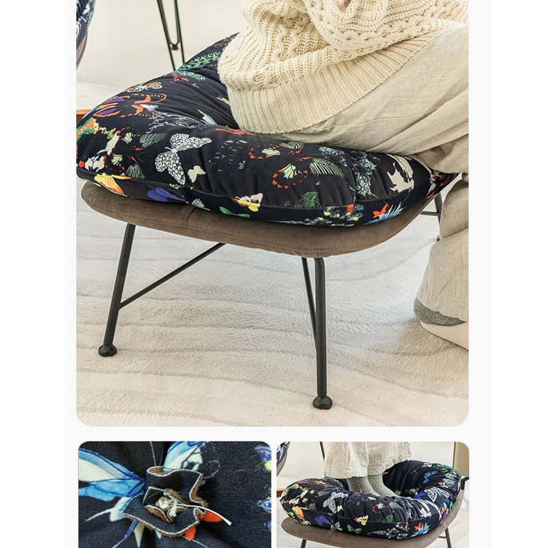 Chaise rembourrée en duvet avec housse amovible, Noir, noir, noir, noir
