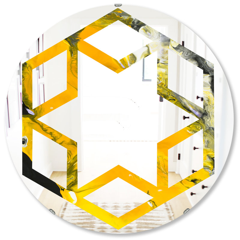 Miroir mural Marble 3 Hexagon Star Eclectic, 31,5 po x 31,5 po