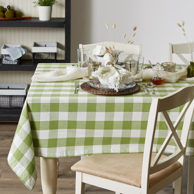 Skodak Checkered 100% Cotton Square Tablecloth